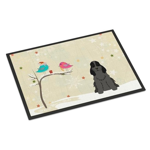 Carolines Treasures BB2564JMAT Christmas Presents Between Friends Cocker Spaniel Black Indoor or Outdoor Mat; 24 x 0.25 x 36 in. BB2564JMAT - main